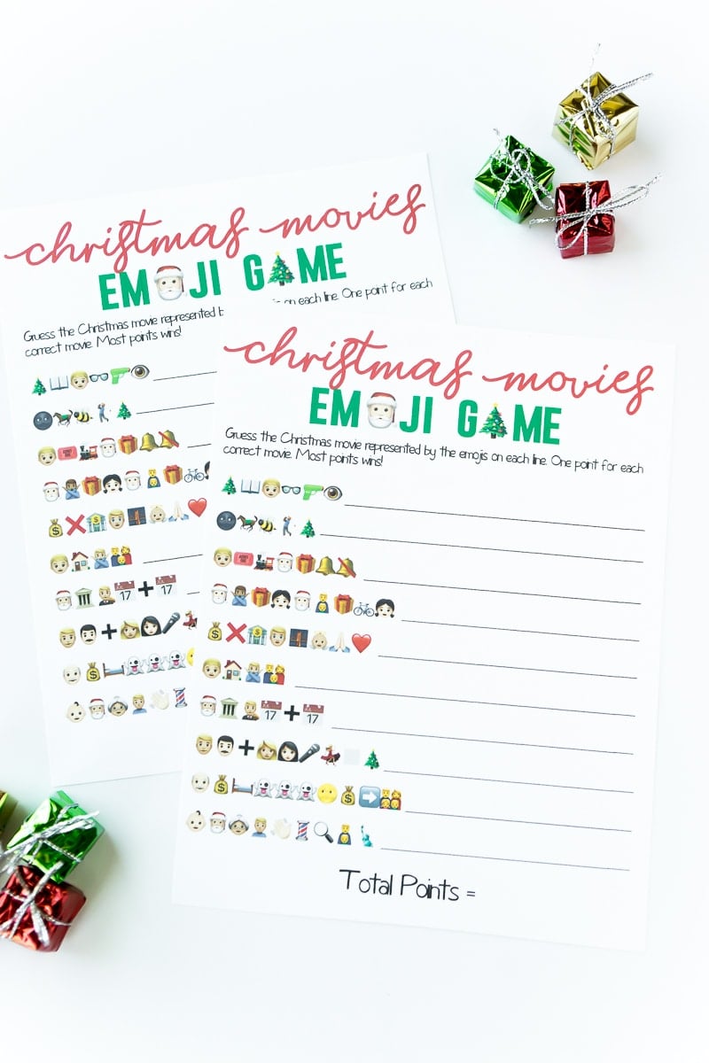 free printable christmas emoji game - play party plan